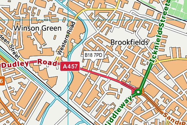 B18 7PD map - OS VectorMap District (Ordnance Survey)