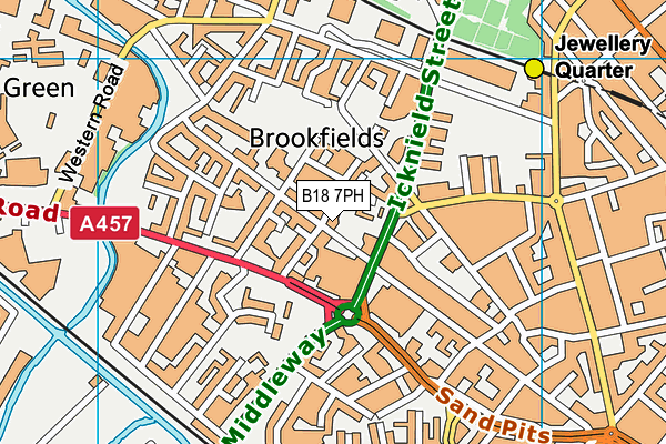 B18 7PH map - OS VectorMap District (Ordnance Survey)