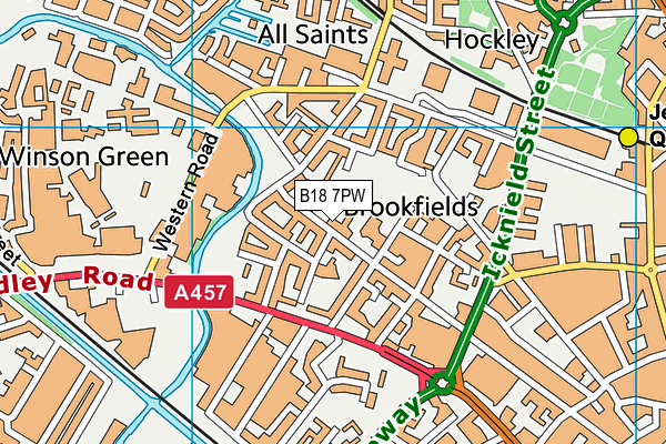 B18 7PW map - OS VectorMap District (Ordnance Survey)