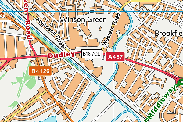 B18 7QL map - OS VectorMap District (Ordnance Survey)