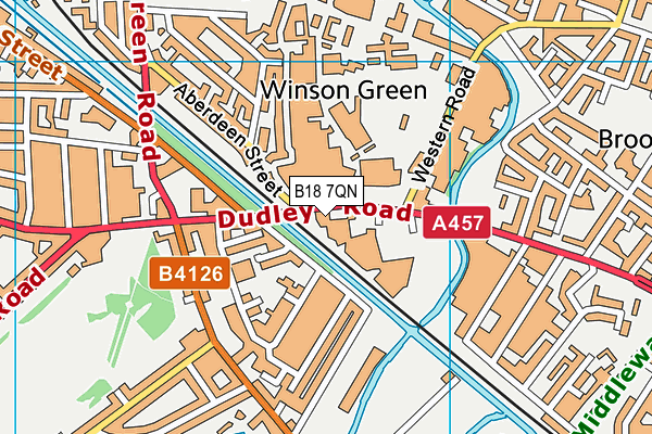 B18 7QN map - OS VectorMap District (Ordnance Survey)