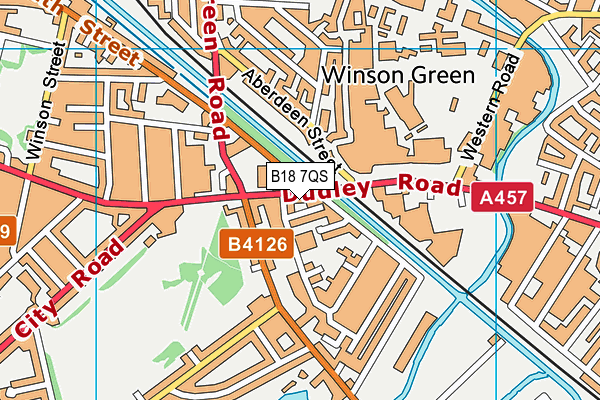 B18 7QS map - OS VectorMap District (Ordnance Survey)