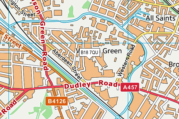 B18 7QU map - OS VectorMap District (Ordnance Survey)