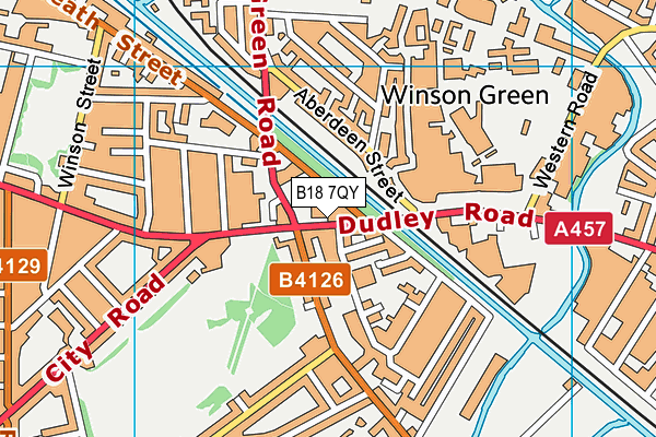 B18 7QY map - OS VectorMap District (Ordnance Survey)