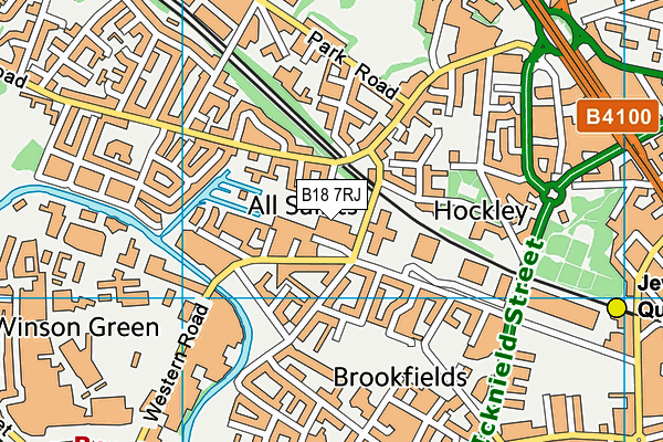 B18 7RJ map - OS VectorMap District (Ordnance Survey)