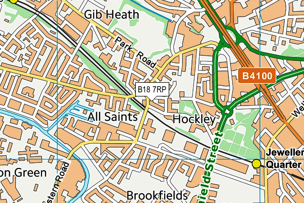 B18 7RP map - OS VectorMap District (Ordnance Survey)