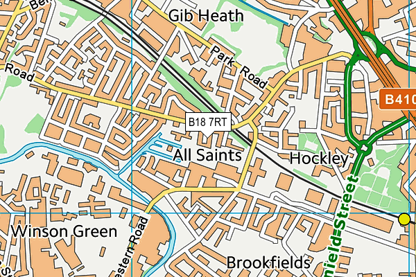 B18 7RT map - OS VectorMap District (Ordnance Survey)