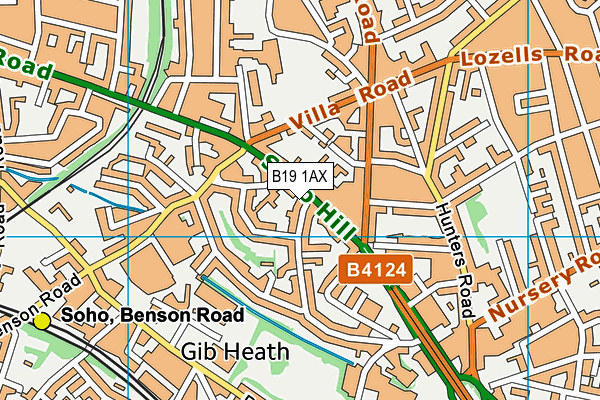 B19 1AX map - OS VectorMap District (Ordnance Survey)