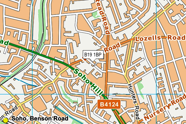 B19 1BP map - OS VectorMap District (Ordnance Survey)