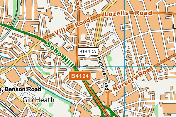 B19 1DA map - OS VectorMap District (Ordnance Survey)