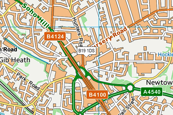 B19 1DS map - OS VectorMap District (Ordnance Survey)