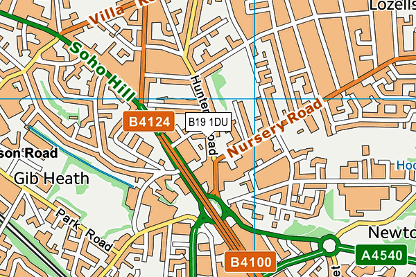 B19 1DU map - OS VectorMap District (Ordnance Survey)