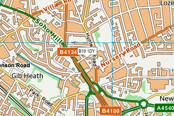 B19 1DY map - OS VectorMap District (Ordnance Survey)