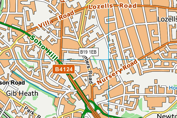 B19 1EB map - OS VectorMap District (Ordnance Survey)