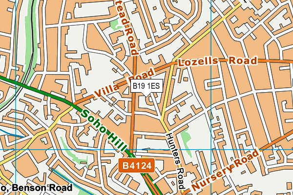 B19 1ES map - OS VectorMap District (Ordnance Survey)