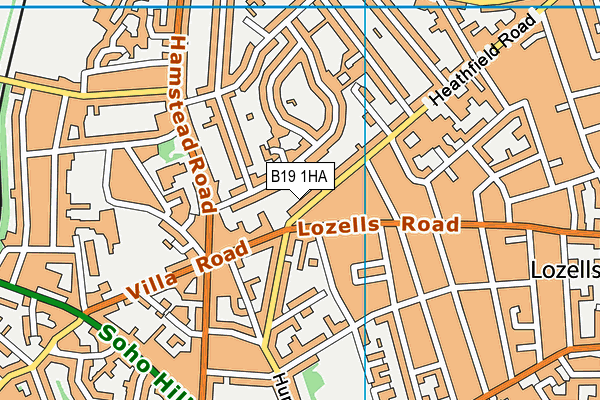 B19 1HA map - OS VectorMap District (Ordnance Survey)