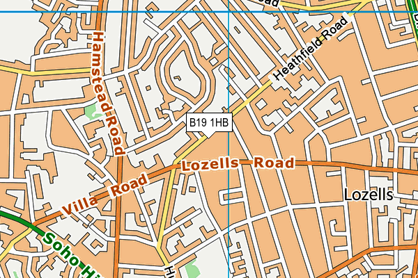 B19 1HB map - OS VectorMap District (Ordnance Survey)