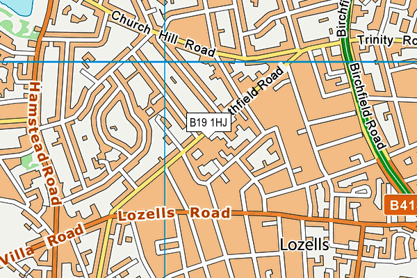 B19 1HJ map - OS VectorMap District (Ordnance Survey)
