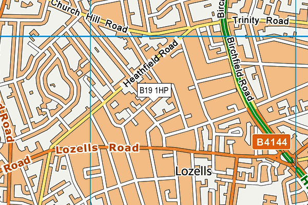 B19 1HP map - OS VectorMap District (Ordnance Survey)