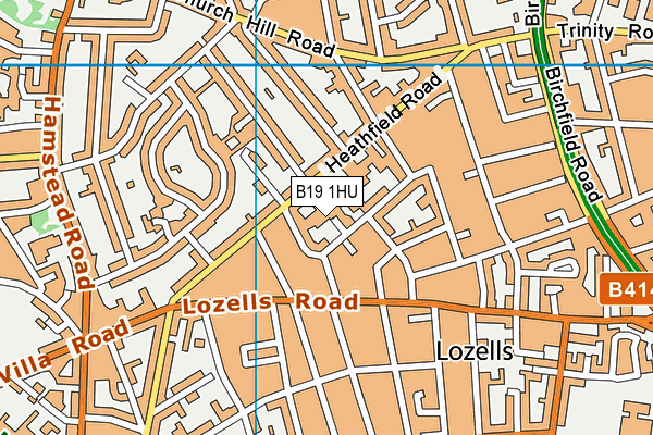 B19 1HU map - OS VectorMap District (Ordnance Survey)