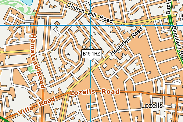 B19 1HZ map - OS VectorMap District (Ordnance Survey)