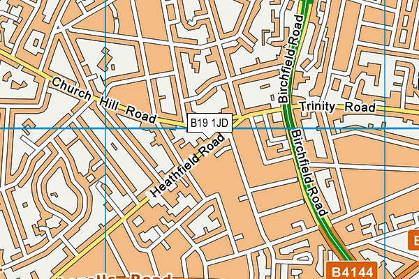 B19 1JD map - OS VectorMap District (Ordnance Survey)