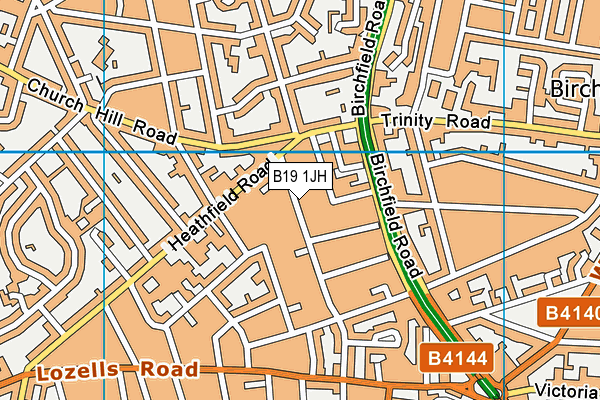 B19 1JH map - OS VectorMap District (Ordnance Survey)