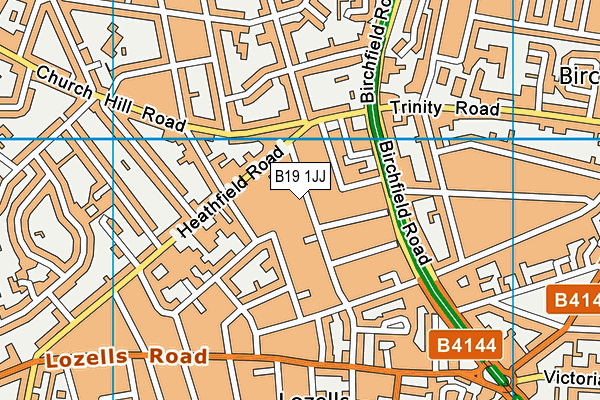 B19 1JJ map - OS VectorMap District (Ordnance Survey)