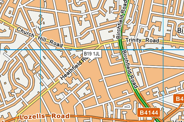 B19 1JL map - OS VectorMap District (Ordnance Survey)