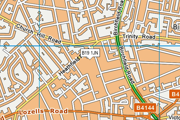 B19 1JN map - OS VectorMap District (Ordnance Survey)