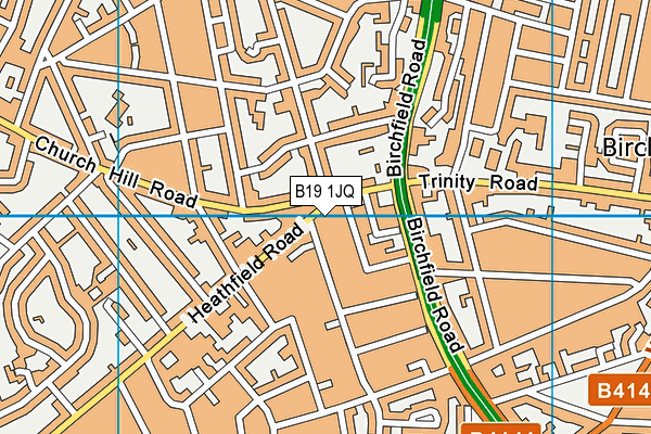 B19 1JQ map - OS VectorMap District (Ordnance Survey)