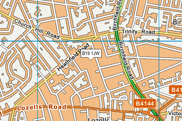 B19 1JW map - OS VectorMap District (Ordnance Survey)