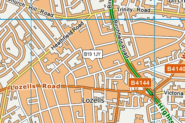 B19 1JY map - OS VectorMap District (Ordnance Survey)