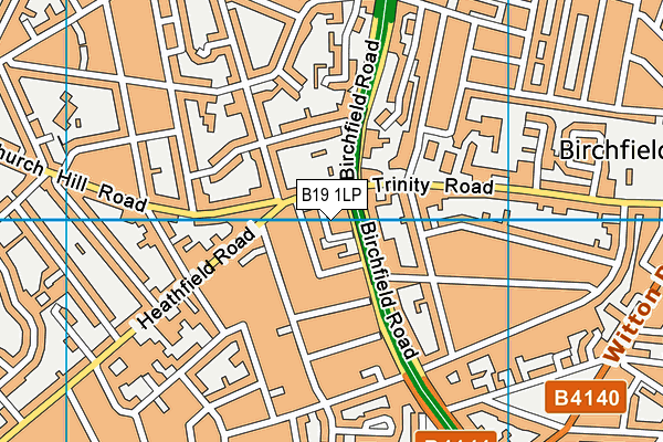 B19 1LP map - OS VectorMap District (Ordnance Survey)