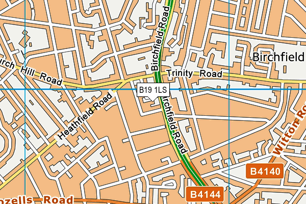 B19 1LS map - OS VectorMap District (Ordnance Survey)