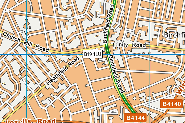 B19 1LU map - OS VectorMap District (Ordnance Survey)