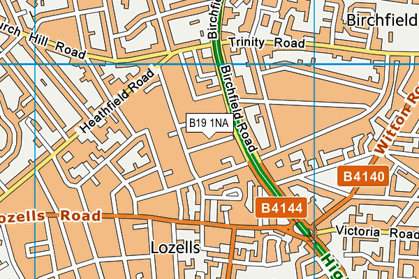 B19 1NA map - OS VectorMap District (Ordnance Survey)