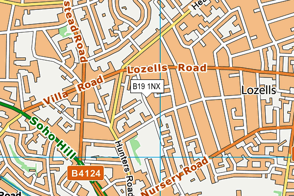 B19 1NX map - OS VectorMap District (Ordnance Survey)