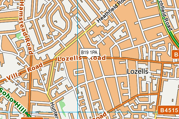 B19 1PA map - OS VectorMap District (Ordnance Survey)