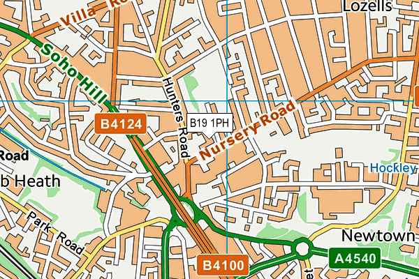B19 1PH map - OS VectorMap District (Ordnance Survey)
