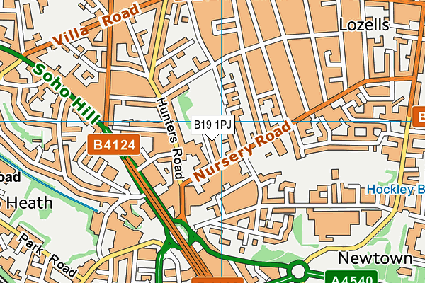 B19 1PJ map - OS VectorMap District (Ordnance Survey)