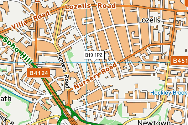 B19 1PZ map - OS VectorMap District (Ordnance Survey)