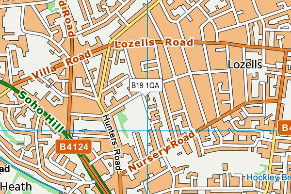 B19 1QA map - OS VectorMap District (Ordnance Survey)