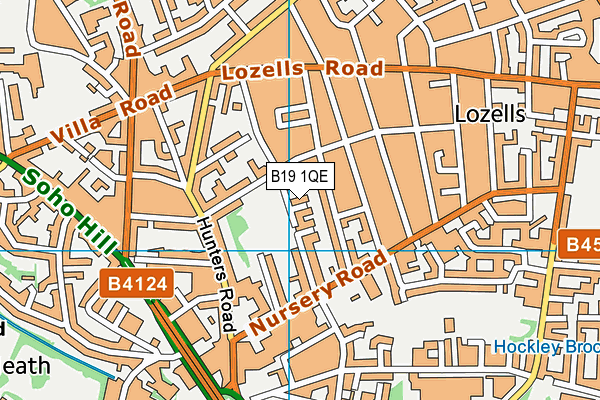 B19 1QE map - OS VectorMap District (Ordnance Survey)