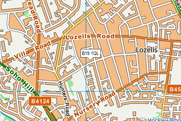 B19 1QL map - OS VectorMap District (Ordnance Survey)