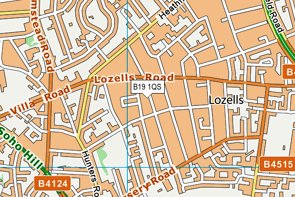 B19 1QS map - OS VectorMap District (Ordnance Survey)