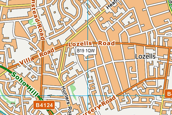 B19 1QW map - OS VectorMap District (Ordnance Survey)