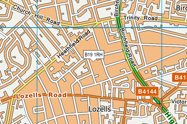 B19 1RH map - OS VectorMap District (Ordnance Survey)