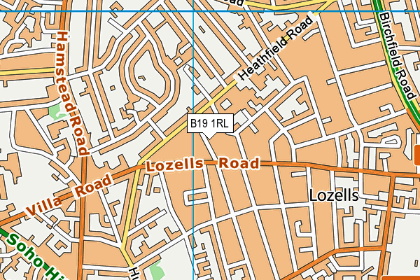B19 1RL map - OS VectorMap District (Ordnance Survey)