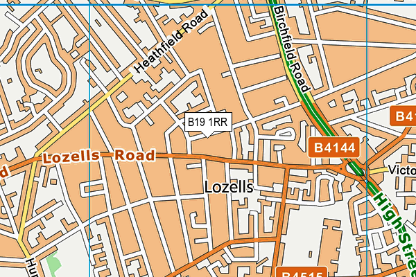 B19 1RR map - OS VectorMap District (Ordnance Survey)